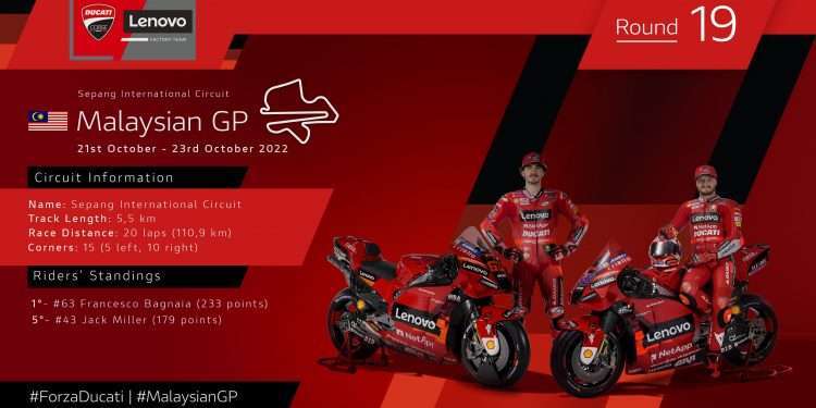Ducati Lenovo Team arrives in Sepang for the Malaysian GP