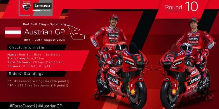 The Ducati Lenovo Team is ready to tackle the Red Bull Ring for the Austrian GP