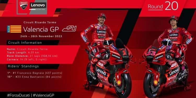 The Ducati Lenovo Team arrives in Valencia for the final decisive act of the 2023 MotoGP season