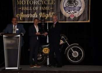 CAN-AM PRESENTED WITH THE BAR AND HEDY HODGSON AWARD AT THE CANADIAN MOTORCYCLE HALL OF FAME