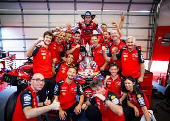 MotoGP: The Ducati Lenovo Team on the podium in the Americas GP with Bastianini, third.