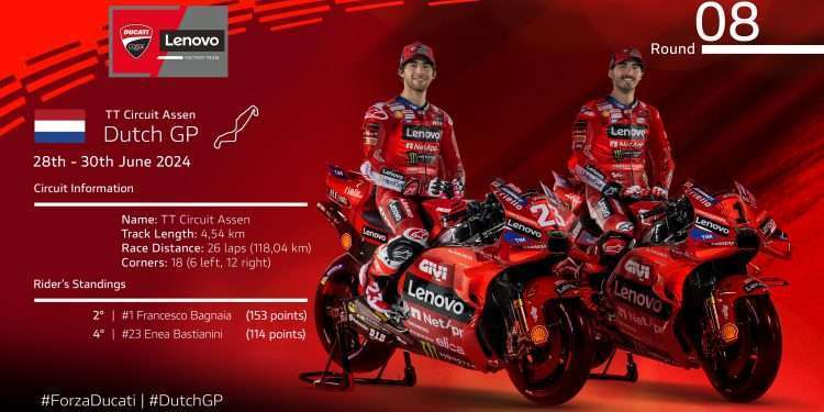 The Ducati Lenovo Team Returns to the Cathedral of Speed in Assen for the Eighth Round of the 2024 MotoGP Season