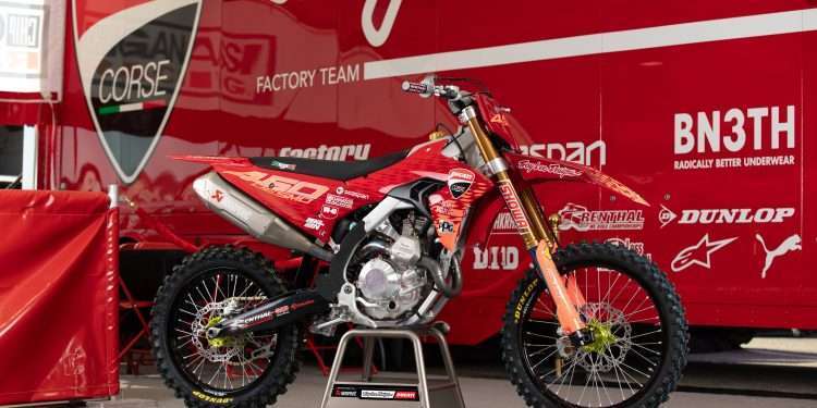 Ducati and Troy Lee Designs join forces in the AMA Supercross paddock to prepare for the Desmo450 MX’s arrival in North America