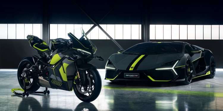Ducati and Lamborghini together again, presenting the new Panigale V4 Lamborghini
