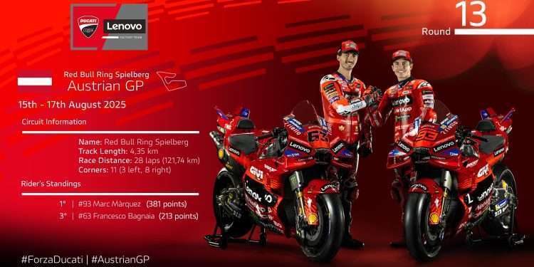 MotoGP: Ducati Lenovo Team is aiming for its tenth win in Austria