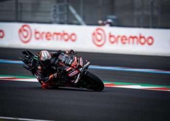 Two Aprilia RS-GP25 bikes in the points for the Balaton Park sprint race