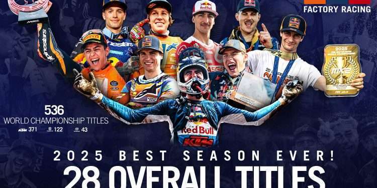 KTM celebrates 28 championship titles in 2025